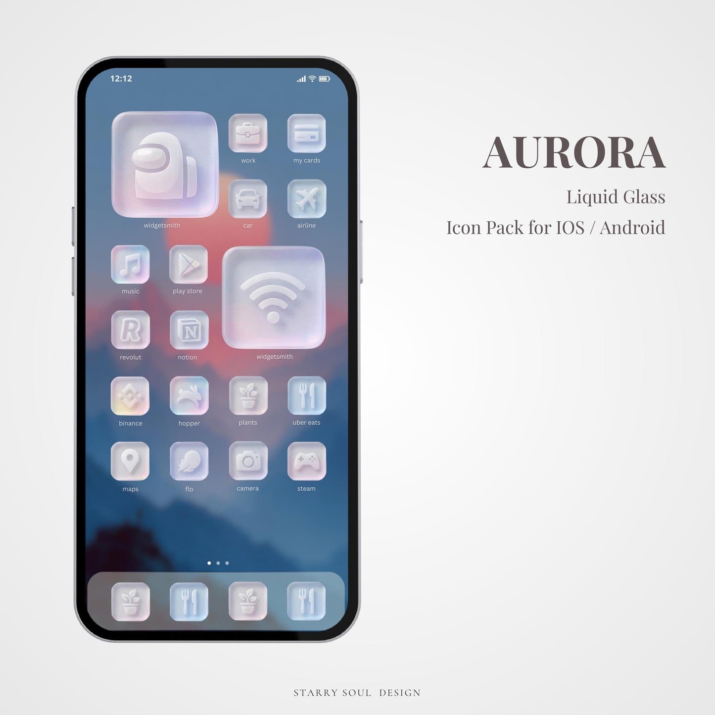 Aurora Liquid Glass App Icons