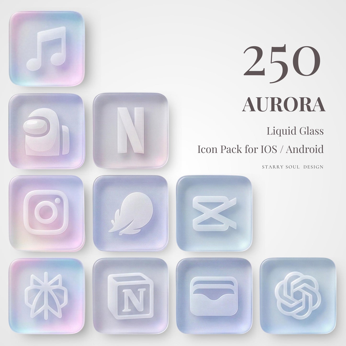 Aurora Liquid Glass App Icons